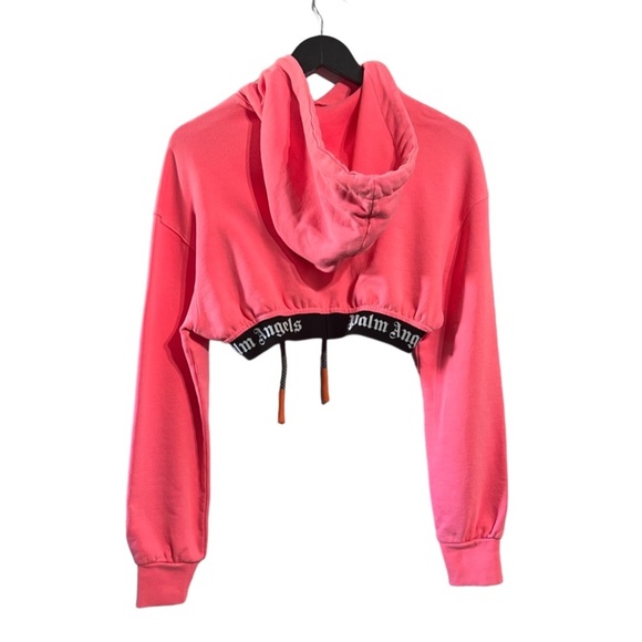 PALM ANGELS Basic Cropped Hoodie - Picture 2 of 12